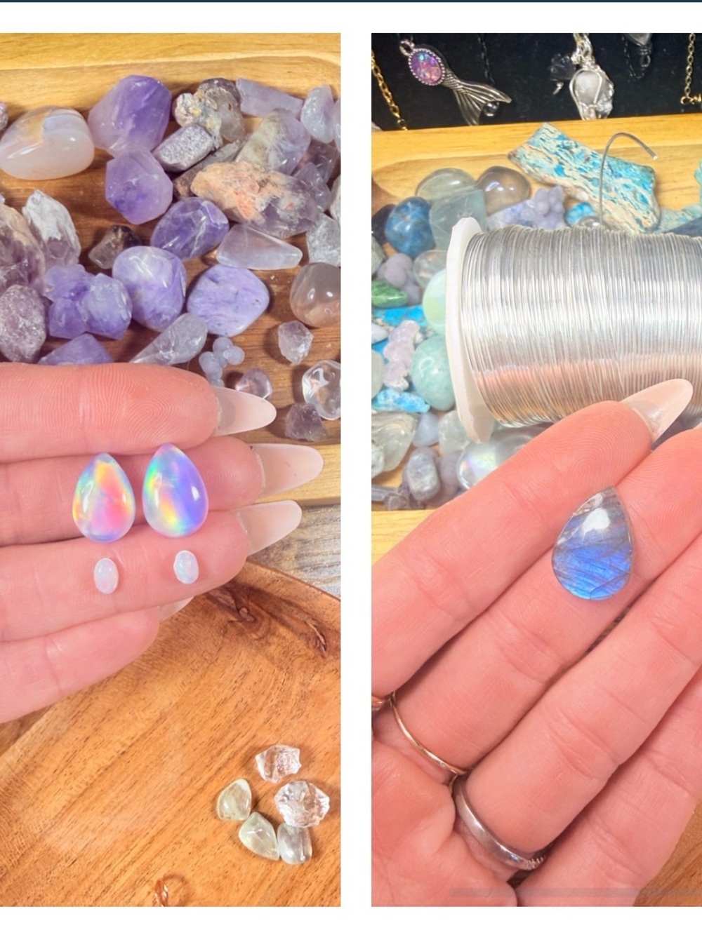 Opal earrings & Labradite ring bundle